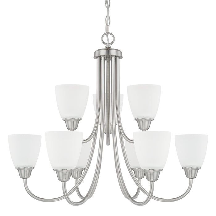 Trenton 9-Light Chandelier in Brushed Nickel - Lamps Expo