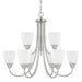 Trenton 9-Light Chandelier in Brushed Nickel - Lamps Expo