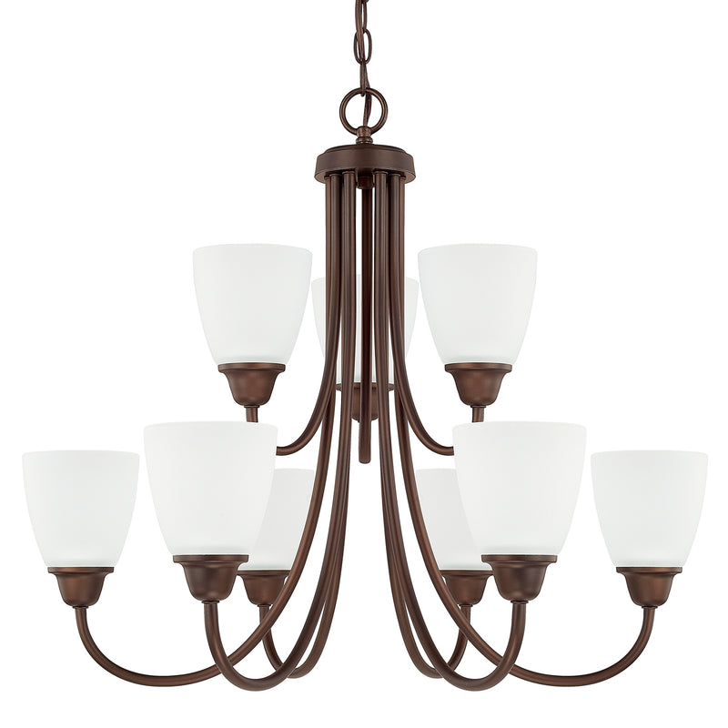 Trenton 9-Light Chandelier in Bronze - Lamps Expo