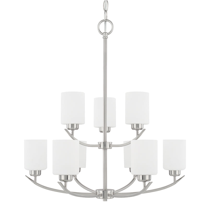 Dixon 9-Light Chandelier in Brushed Nickel - Lamps Expo