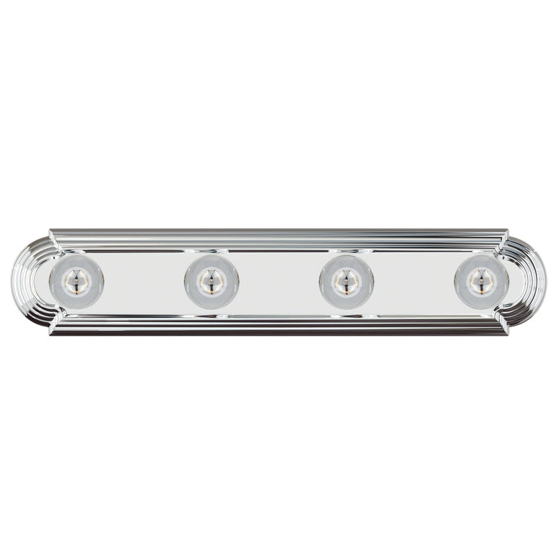 Essentials 4 Light Racetrack Bath Vanity Light in Polished Chrome