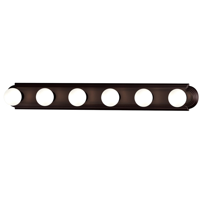 Essentials 6 Light Racetrack Bath Vanity Light in Oil Rubbed Bronze