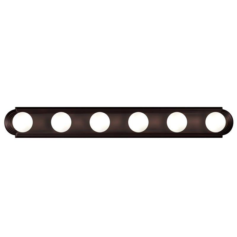 Essentials 6 Light Racetrack Bath Vanity Light in Oil Rubbed Bronze