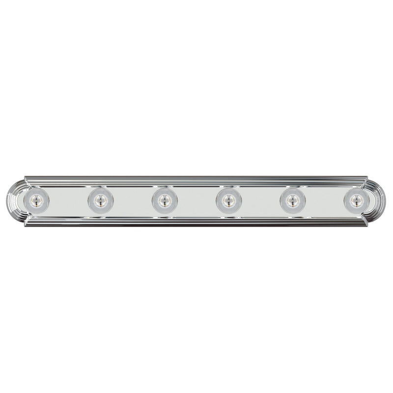 Essentials 6 Light Racetrack Bath Vanity Light in Polished Chrome