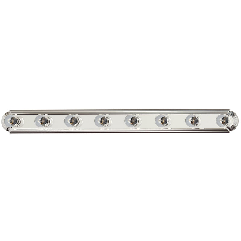 Essentials 8 Light Racetrack Bath Vanity Light in Polished Chrome