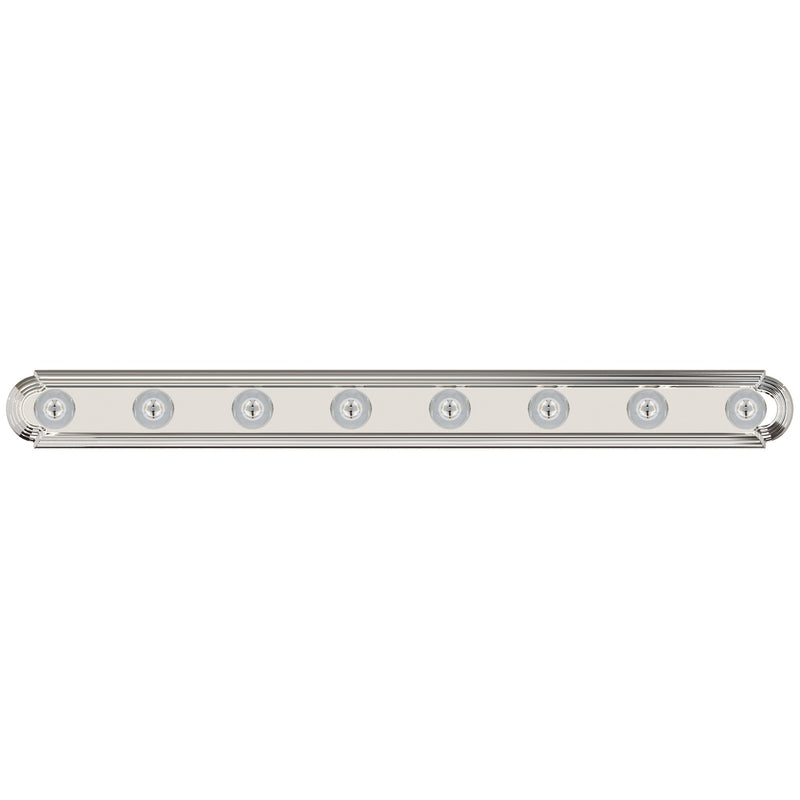 Essentials 8 Light Racetrack Bath Vanity Light in Polished Chrome