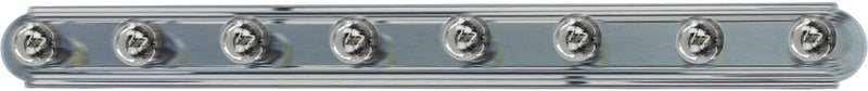 Essentials 8 Light Racetrack Bath Vanity Light in Satin Nickel