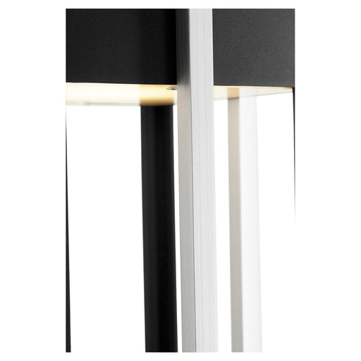Al Fresco 22" LED Outdoor Post Light in Textured Black / Brushed Aluminum