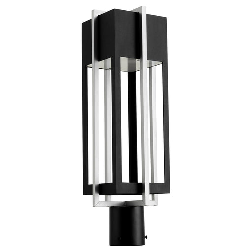 Al Fresco 22" LED Outdoor Post Light in Textured Black / Brushed Aluminum