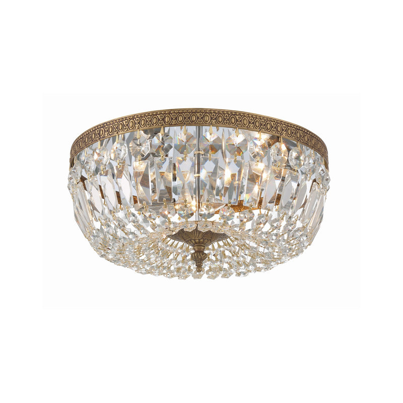 Waltham 3 Light 14" Flush Mount in Olde Brass