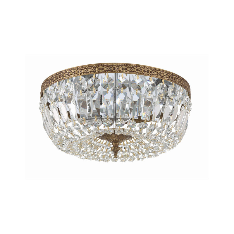 Waltham 3 Light 14" Flush Mount in Olde Brass