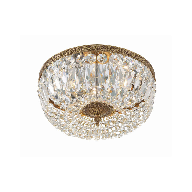 Waltham 3 Light 14" Flush Mount in Olde Brass