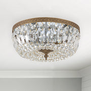 Waltham 3 Light 14" Flush Mount in Olde Brass in a room setting