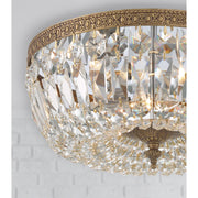 Waltham 3 Light 14" Flush Mount in Olde Brass in a room setting
