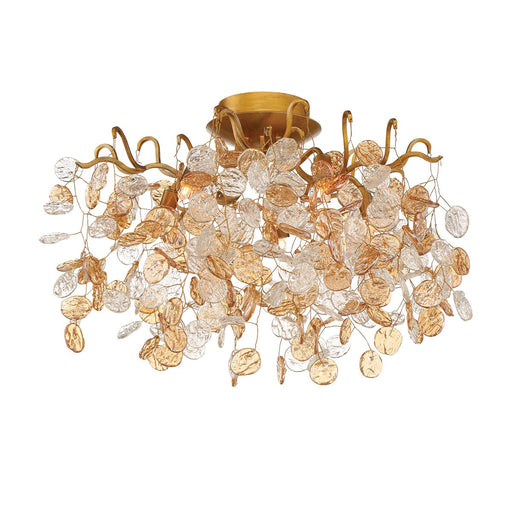 Campobasso 5-Light 20.5" Semi-Flush Mount in Gold