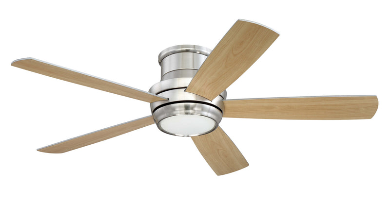Tempo Hugger 52" 1-Light Ceiling Fan in Brushed Polished Nickel