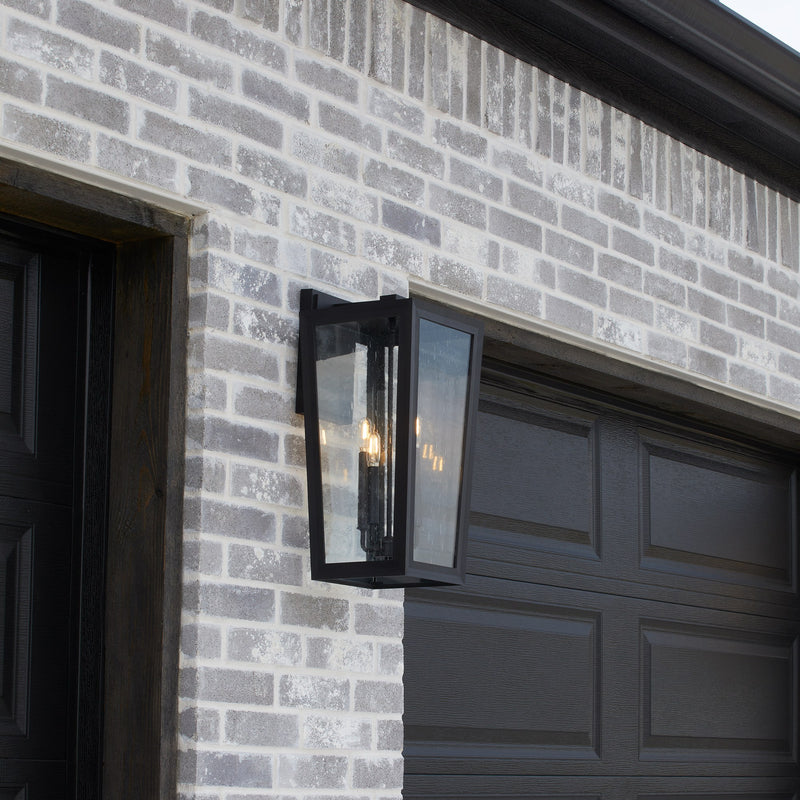 Bravo 15" Outdoor Wall Lantern in Textured Black