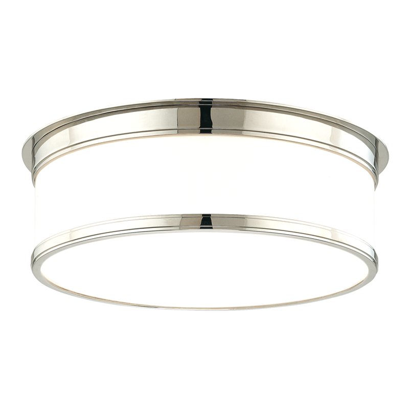 Geneva 3-Light Flush Mount in Polished Nickel