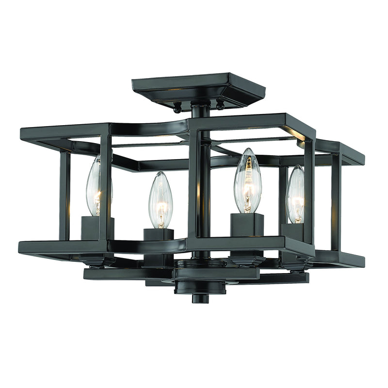 Bellare 4-Light Semi-Flush Mount in Matte Black