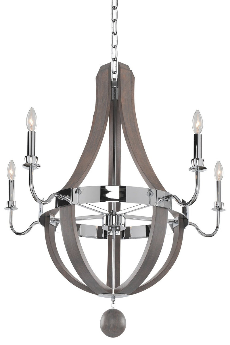 Sharlow 5-Light Empire Chandelier in Chrome