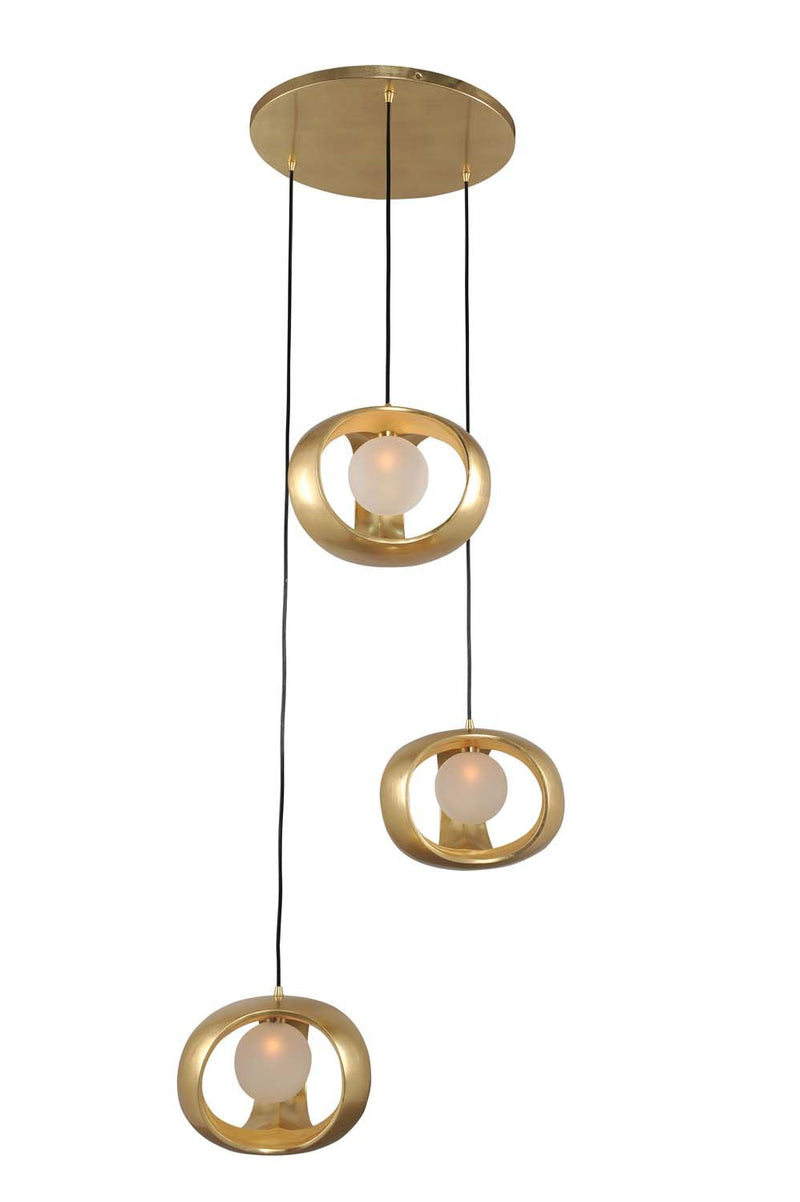 Calistoga 3-Light Pendant in Gold Leaf