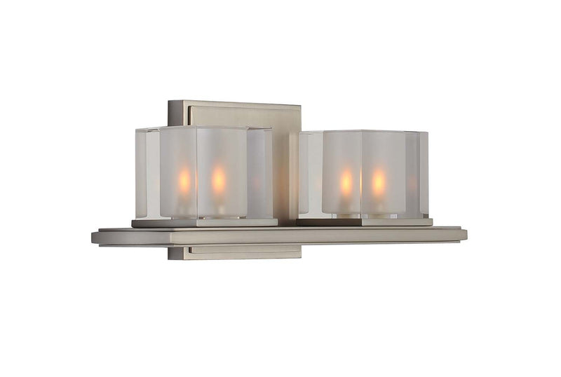 Naples 2-Light Bath Vanity Light in Satin Nickel