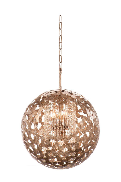 Belladonna 4-Light Pendant in Antique Silver Leaf