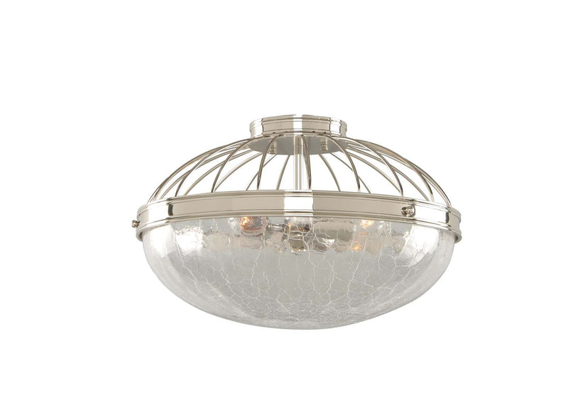 Montauk 16" 3-Light Flush Mount in Polished Nickel