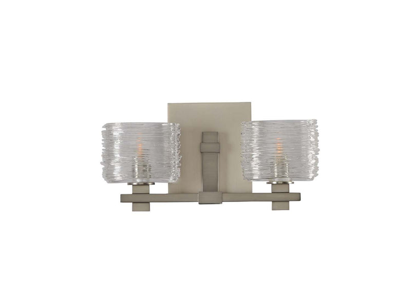 Clearwater 2-Light Bath Vanity Light in Satin Nickel