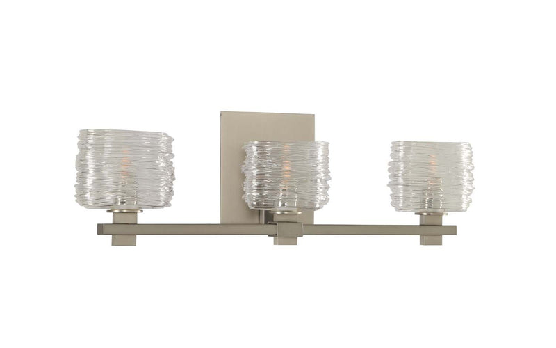 Clearwater 3-Light Bath Vanity Light in Satin Nickel