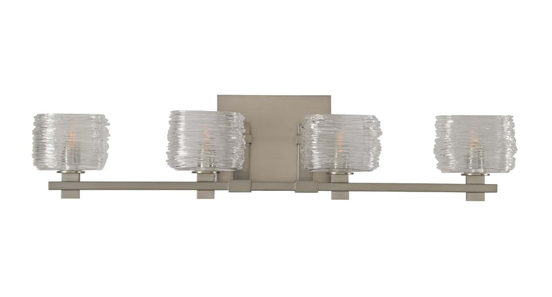 Clearwater 4-Light Bath Vanity Light in Satin Nickel