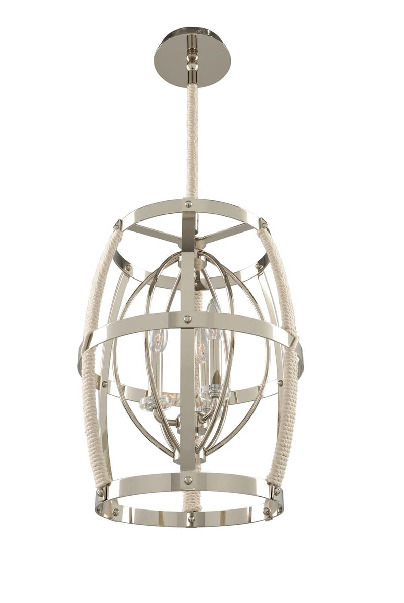 Coastal Bradbury 15" Pendant in Polished Nickel - Lamps Expo