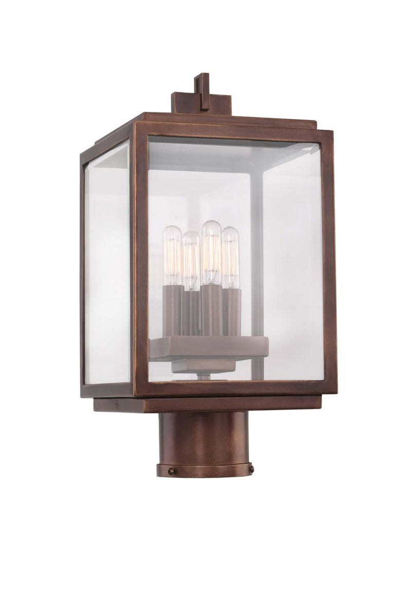 Chester 4-Light Outdoor Post Light in Copper Patina