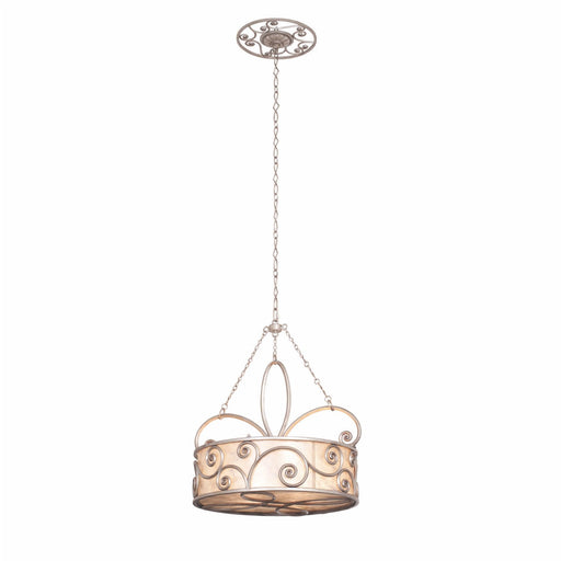 Windsor 4-Light Pendant in Aged Silver
