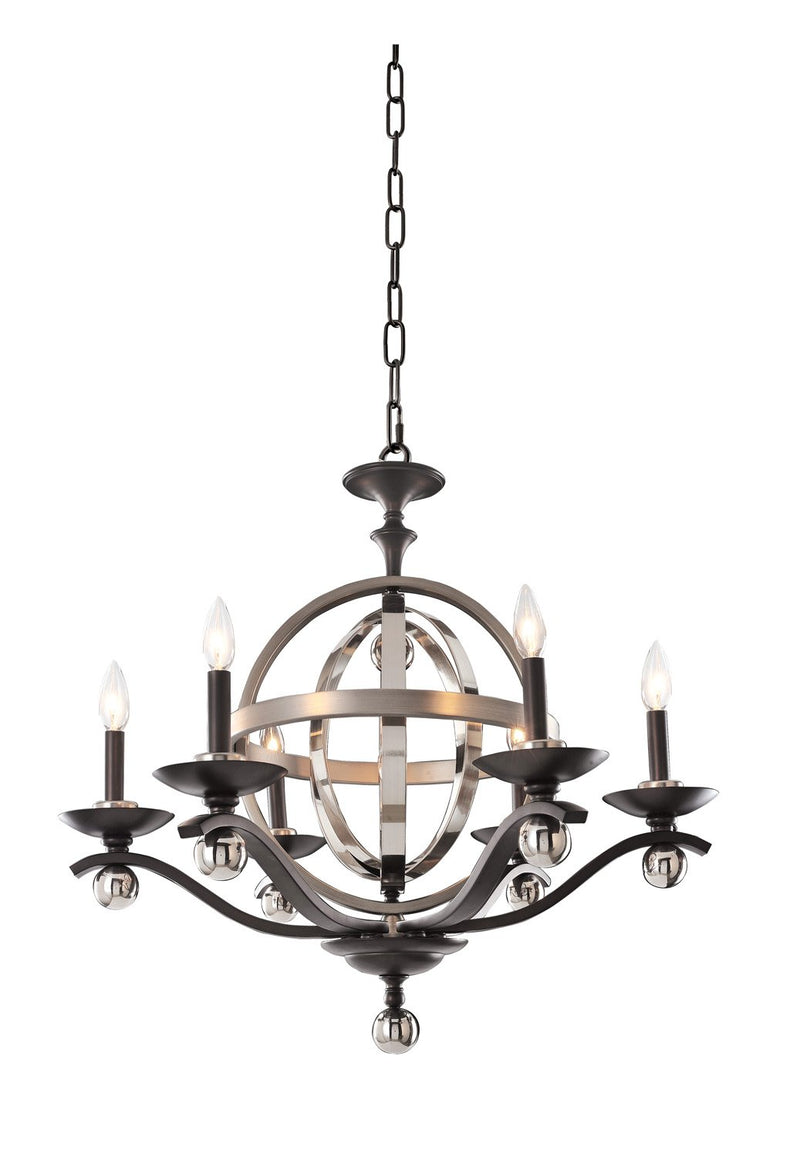 Rothwell 7-Light Chandelier in Polished Satin Nickel