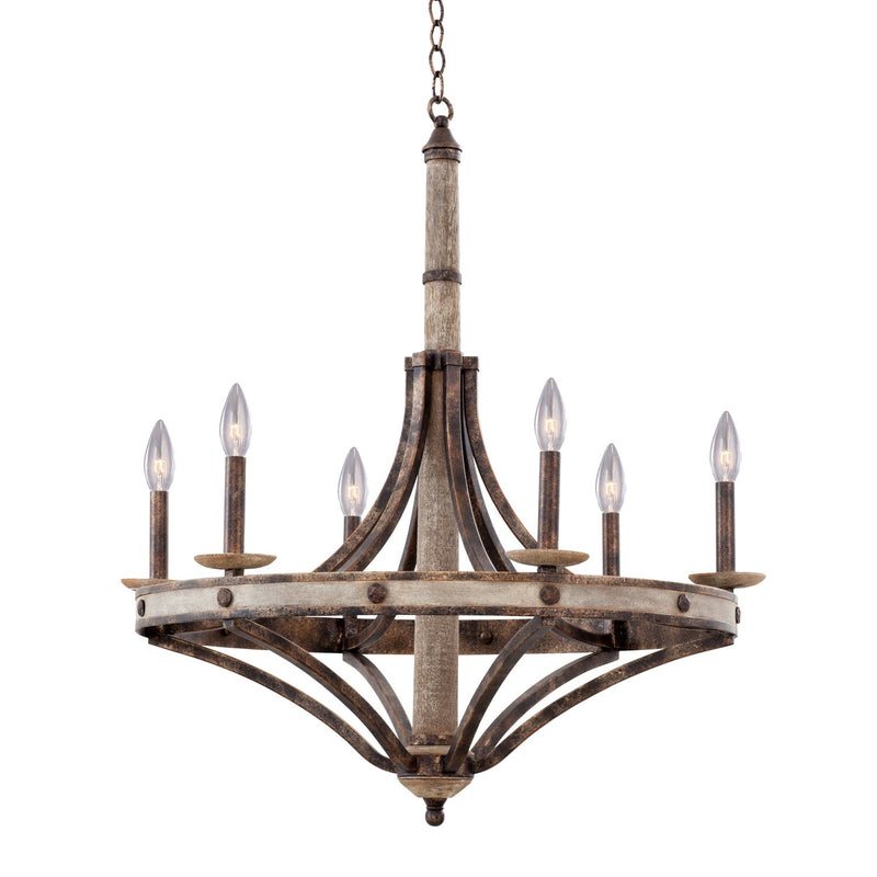 Coronado Large 6-Light Chandelier in Florence Gold