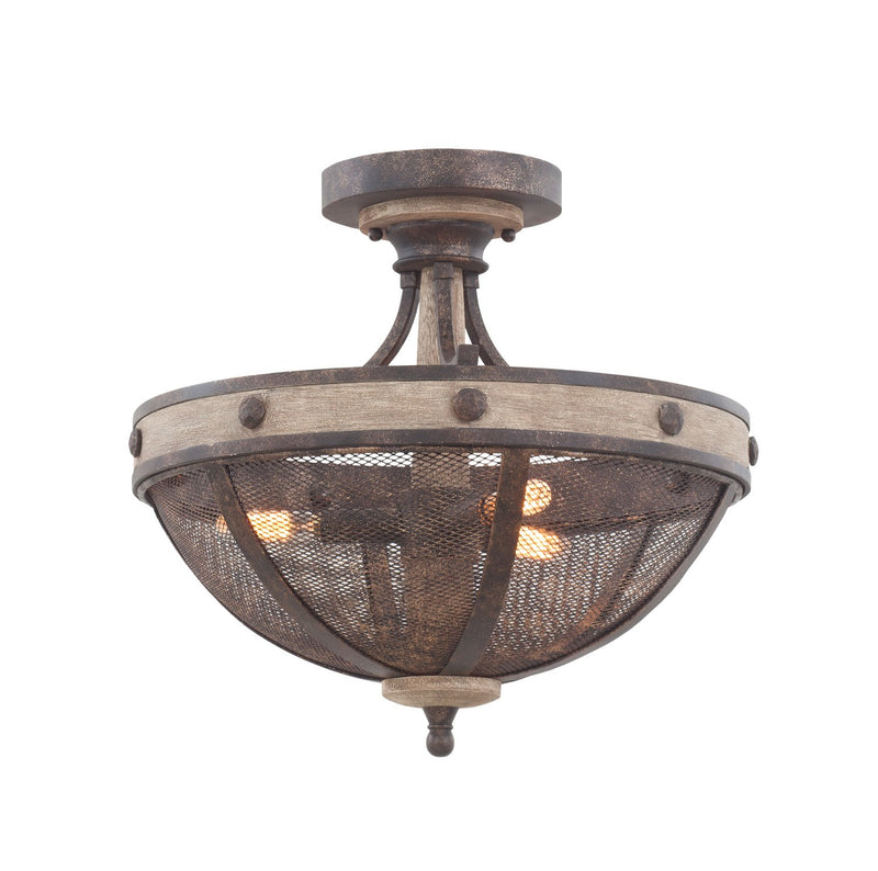 Coronado 3-Light Semi-Flush Mount in Florence Gold
