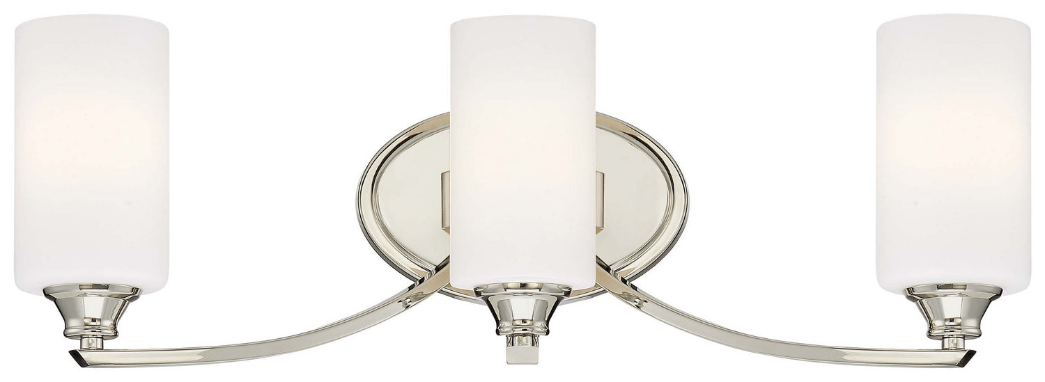 Tilbury 3-Light Bath Vanity in Polished Nickel & Etched Opal Glass - Lamps Expo