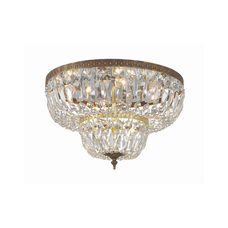 Waltham 4 Light 18" Flush Mount in Olde Brass