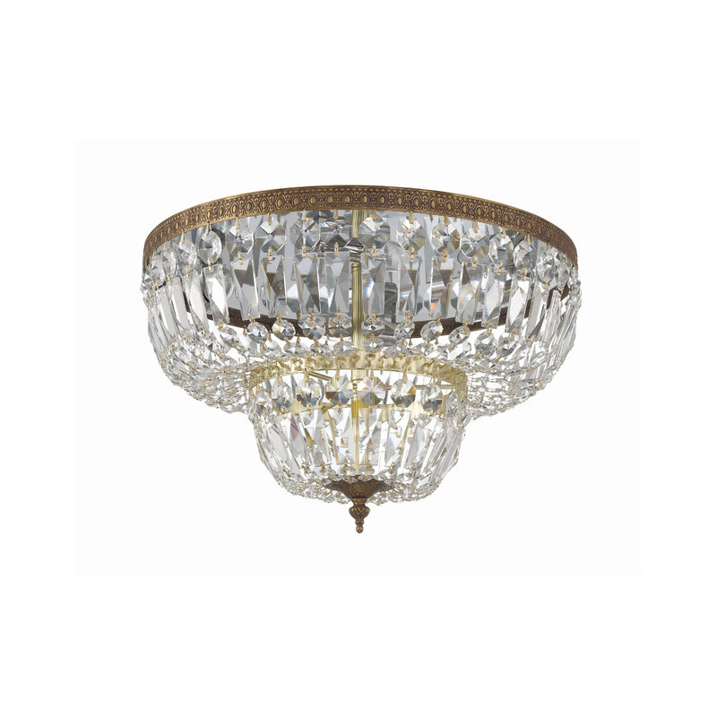 Waltham 4 Light 18" Flush Mount in Olde Brass