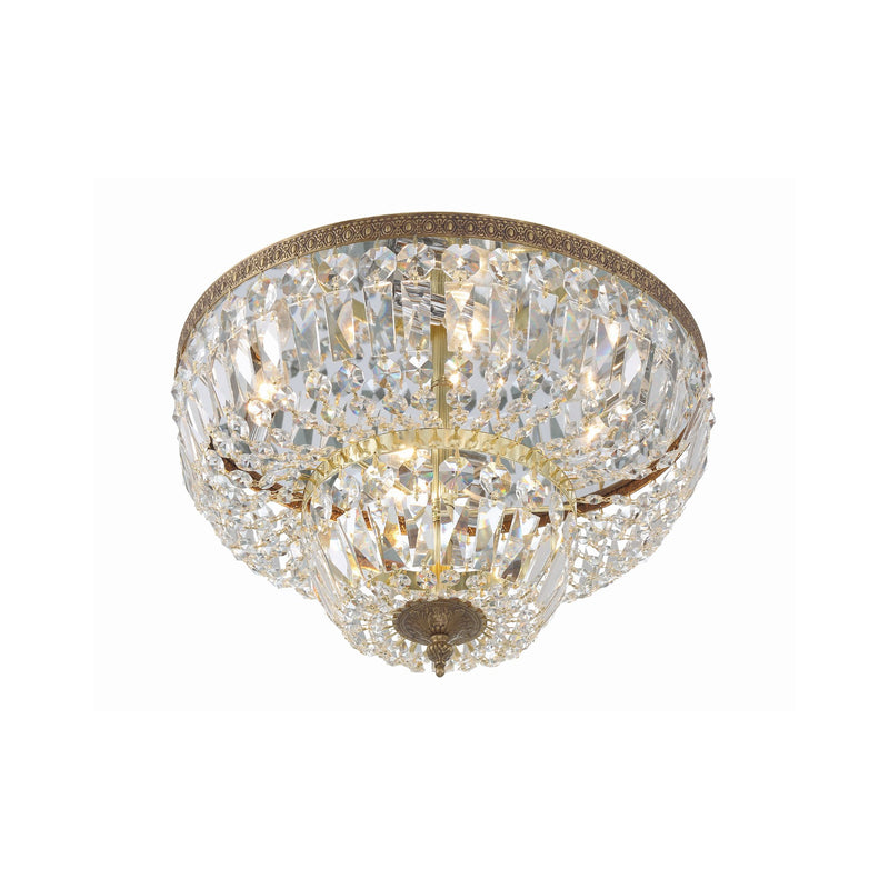 Waltham 4 Light 18" Flush Mount in Olde Brass