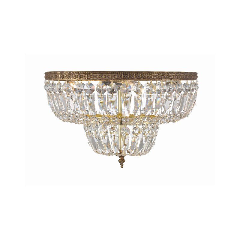 Waltham 4 Light 18" Flush Mount in Olde Brass