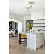 Waltham 4 Light 18" Flush Mount in Olde Brass in a room setting