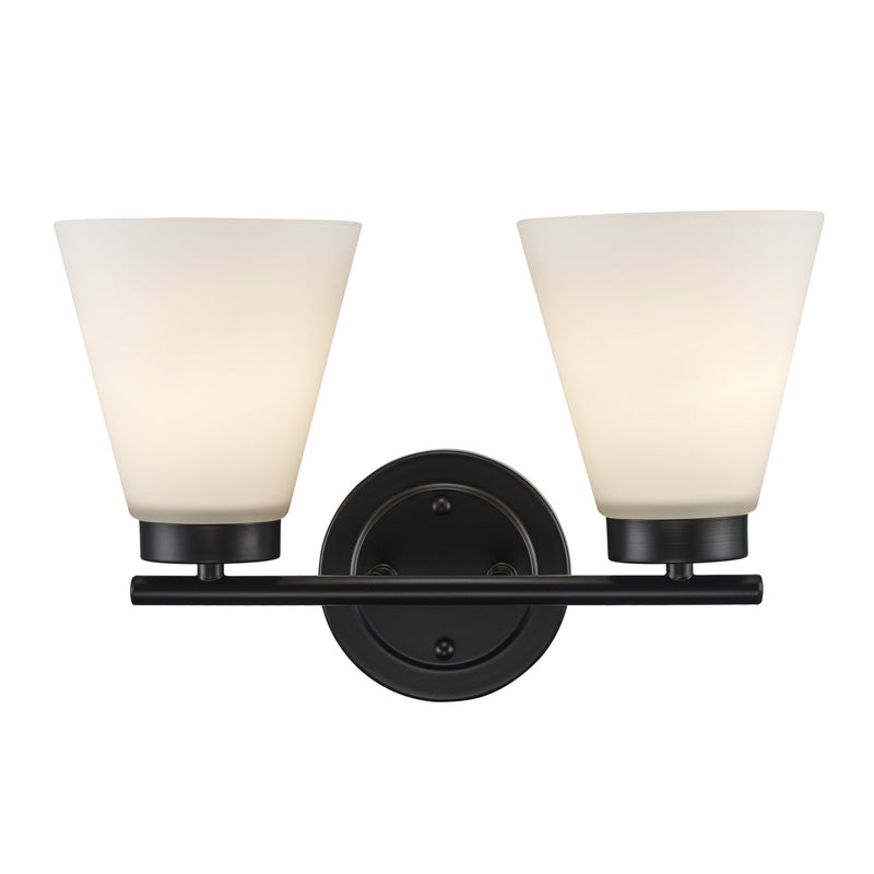 Fifer 2-Light 14.5" Vanity Light in Black