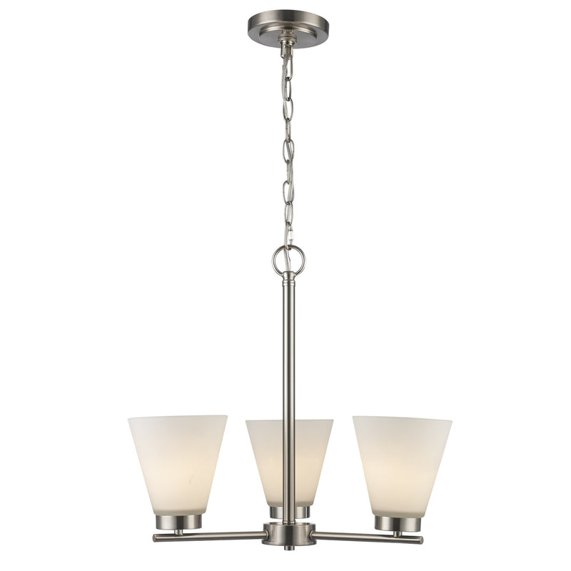 Fifer 3-Light 20" Chandelier in Brushed Nickel
