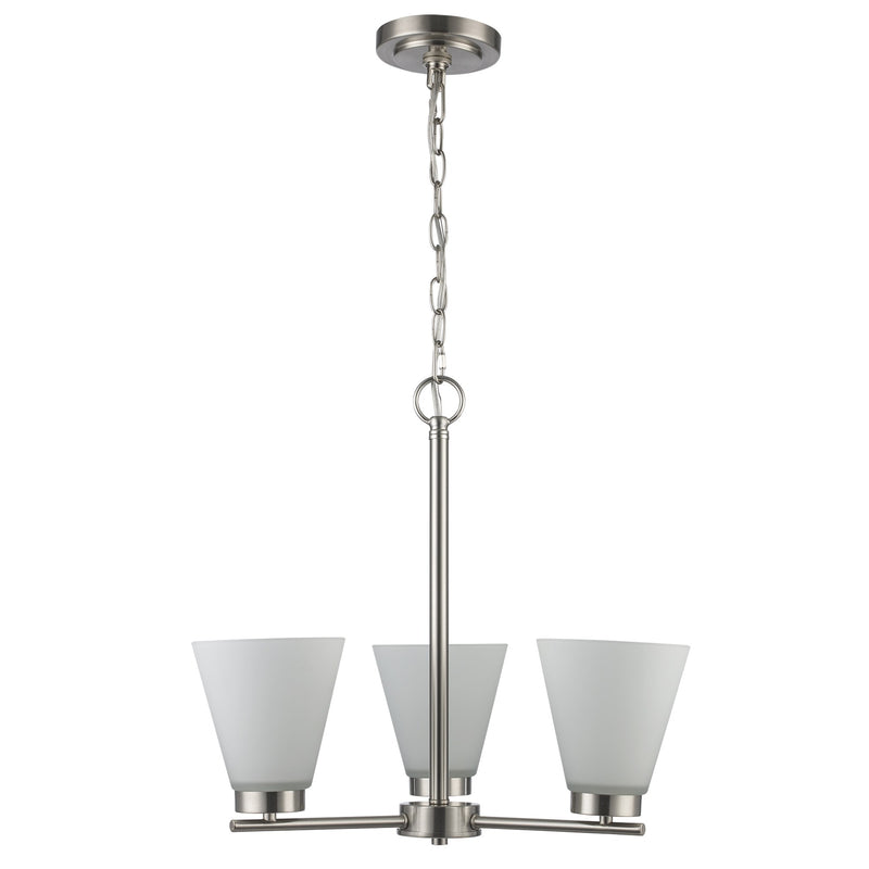 Fifer 3-Light 20" Chandelier in Brushed Nickel