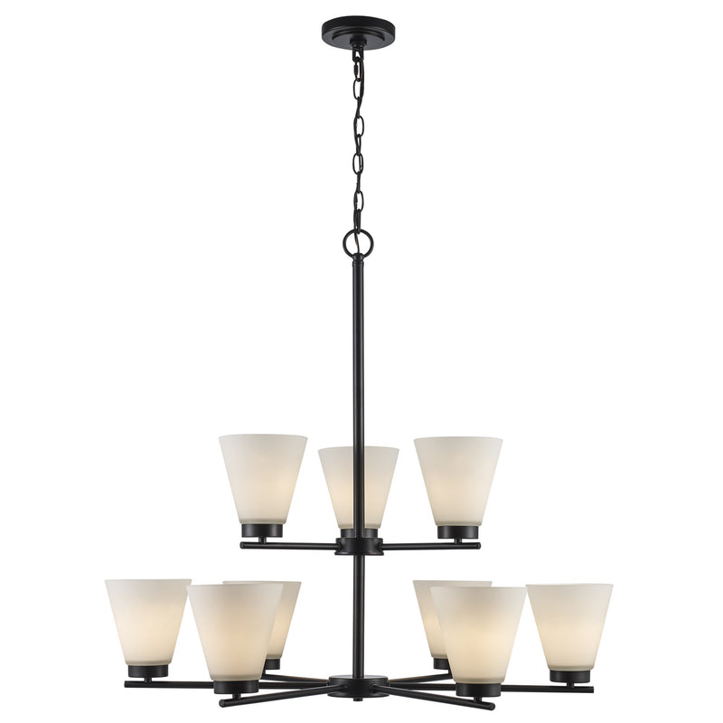 Fifer 9-Light 33" Chandelier in Black