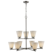 Fifer 9-Light 33" Chandelier in Brushed Nickel
