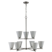 Fifer 9-Light 33" Chandelier in Brushed Nickel