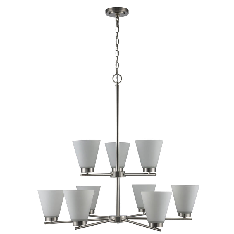 Fifer 9-Light 33" Chandelier in Brushed Nickel